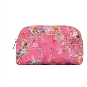 CAMILLA “Patchwork Heart” pink floral small makeup travel toiletry bag pouch